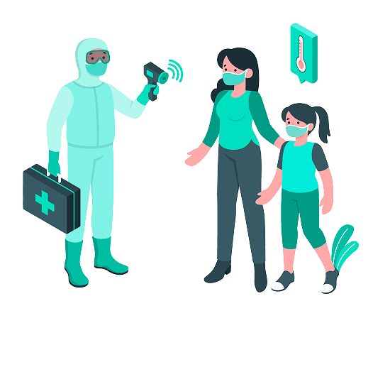 Doctor examining a patient